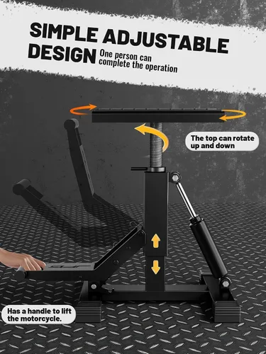 Vista 4 de JFG RACING - Soporte hidráulico ajustable para motocross con capacidad de 1000 libras Negro