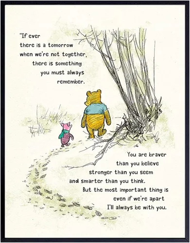 Vista 9 de Arte de pared de Winnie - Decoración para habitación de niños de Pooh - Niños - Dormitorio para niñas pequeñas - Arte para guardería de bebés