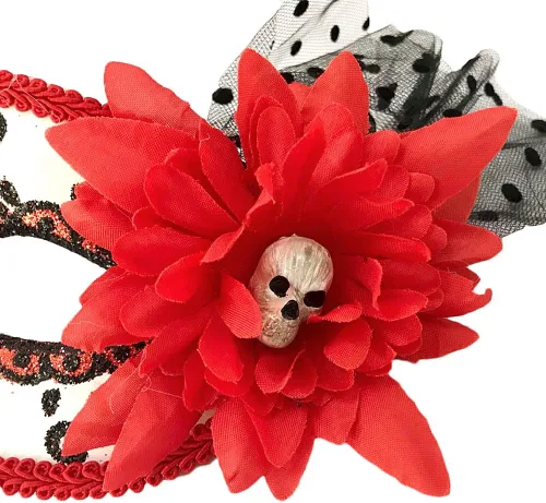 Vista 3 de KEPATO Ferytyj - Máscaras del Día de los Muertos para mascarada, Mardi Gras, máscara de mascarada para mujeres, máscara del Día de los Muertos