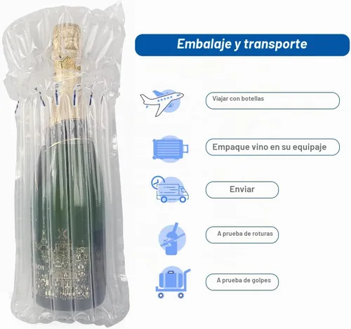 Vista 7 de Bolsas protectoras para botellas de vino, equipaje para viajes en avión, paquete de 18 unidades inflables, para envío de botellas de licor, embalaje