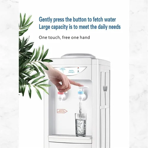 Vista 2 de Dispensador de agua para botellas de 5 galones, dispensador de agua fría y caliente de carga superior, enfriador de agua con bloqueo de seguridad