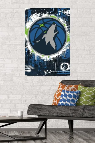Vista 2 de Trends International NBA Minnesota Timberwolves - Póster de pared con logotipo Maximalist 23