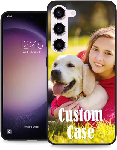 Vista 29 de Funda personalizada para Samsung Galaxy S23 Ultra con nombre de foto y texto - Funda suave y fina para teléfono móvil S 23 Ultra (negra) de 6.8