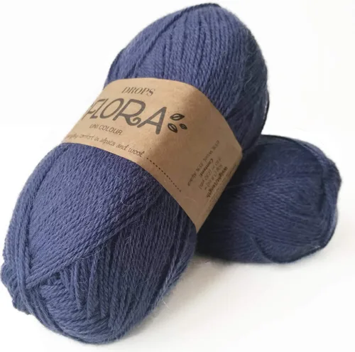 Vista 17 de 65% lana 35% hilo de alpaca, Drops Flora, 1 o superfino, peso de dedos, 4 capas, 1.8 onzas, 230 yardas por bola (01 blanco apagado)