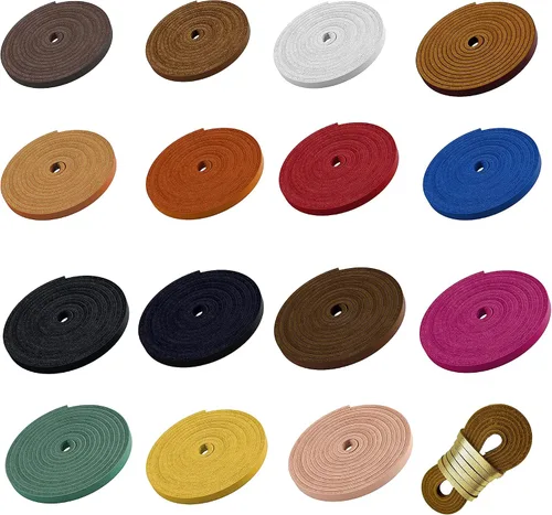 Vista 9 de TOFL Correas de cuero para manualidades y cordones de béisbol 2 piezas de 72 pulgadas de largo x 1/4 pulgadas de ancho x 1/8 pulgadas de grosor