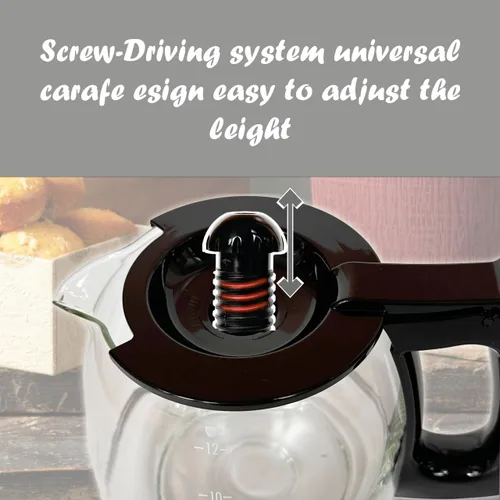 Vista 2 de Repuesto de jarra de café de 12 tazas, compatible con Mr. Coffee compatible con la cafetera Black&Decker con cabezales de tres alturas diferentes