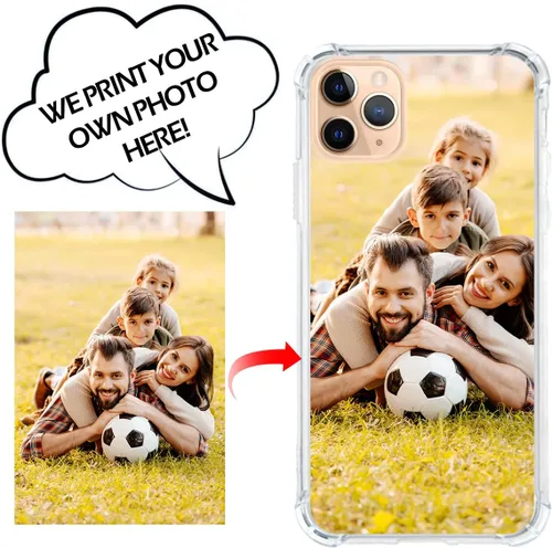 Vista 3 de Funda de teléfono con foto personalizada para iPhone 11 Pro Max, cubierta transparente suave de silicona personalizada con imagen/texto, regalo