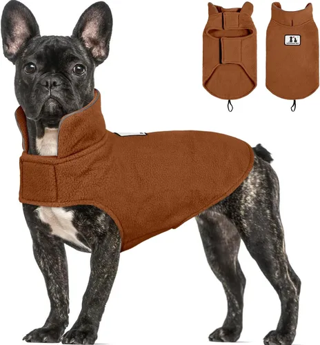 Vista 21 de DENTRUN - Abrigo de forro polar para perros en invierno resistente al viento chaqueta reflectante para mascota chaleco para perro para razas