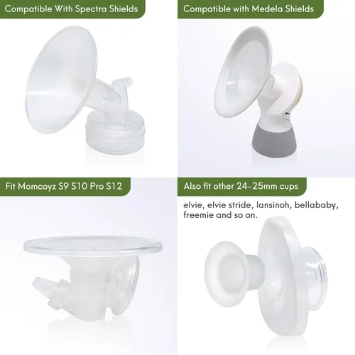 Vista 3 de Insertos de brida de silicona de 0.827 in para Spectra S1 S2, protectores de extractor de leche Medela, Freestyle, Harmony, Sonata para reducir