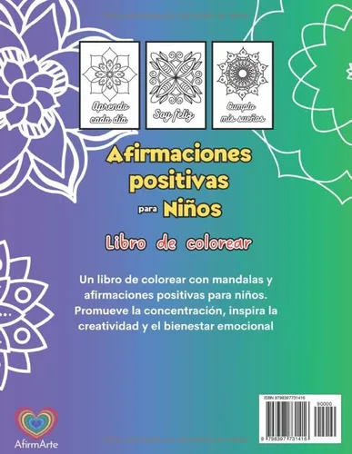 Vista 2 de Libro de colorear para niños con Afirmaciones Positivas (Spanish Edition)