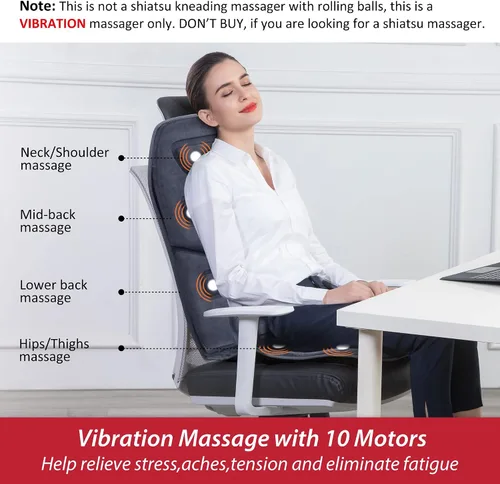 Vista 6 de COMFIER Masajeador de cuello inalámbrico y cojín de asiento de masaje