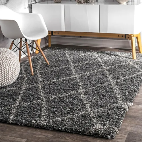 Vista 12 de Alfombra de interior nuLOOM Hunter, Polipropileno, Blanco Marroquí