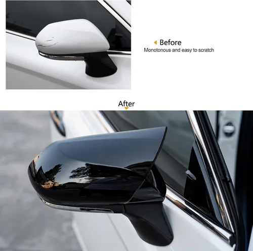 Vista 6 de CKE para Toyota Camry 2018-2026 Cubierta de espejo retrovisor exterior con Negro brillante-B