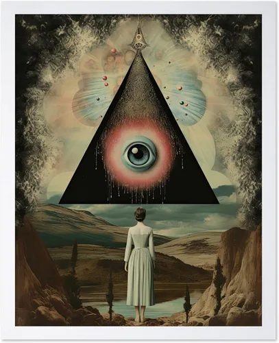 Vista 34 de Poster Master Póster OVNI – Impresión de mujer enmascarada – Arte extraterrestre – Arte surrealista – Arte de ciencia ficción – Regalo para hombres