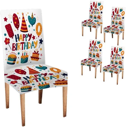 Vista 216 de CAPSCEOLL Christmas Dining Chair Covers,Snowflakes Festive Winter Pattern Stretch Chair Covers for Dining Room Set of 2 Washable Spandex Parson