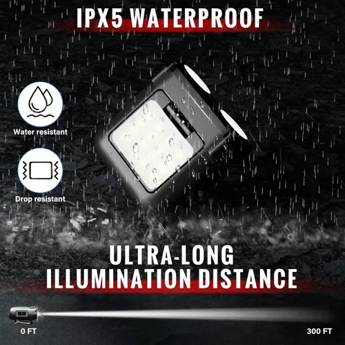 Vista 7 de LHOTSE Luz LED recargable de 800 lúmenes, atenuación continua, manos libres, clip en las luces de casquillo, linterna de sombrero ajustable de 180°