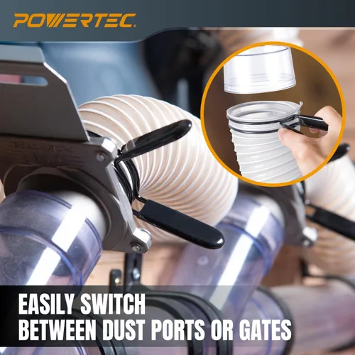 Vista 5 de POWERTEC Abrazaderas de manguera de doble bucle de 2-1/2 pulgadas para ventilación de secadora y recolección de polvo, abrazaderas de resorte