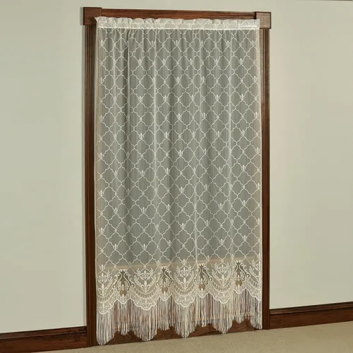 Vista 10 de Touch of Class Panel de cortina victoriana de encaje Fleur de Lis para ventana de poliéster - Oro antiguo - Panel de estilo europeo para ventanas