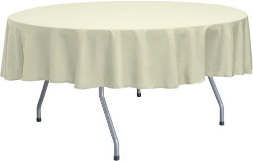 Vista 53 de Ultimate Textile Mantel redondo reversible Shantung Satin Majestic de 84 pulgadas, color rosa hielo