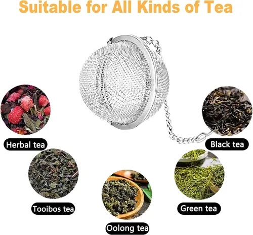 Vista 7 de Infusor de té con dije de gato, bola de té de hojas sueltas TeaSanavie y colador, té de malla fina de acero inoxidable 304 de alta calidad, regalo