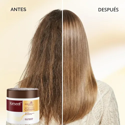 Vista 8 de Karseell Tratamiento capilar con colágeno, reparación profunda, acondicionador, aceite de argán, colágeno para el cabello, esencia para cabello seco