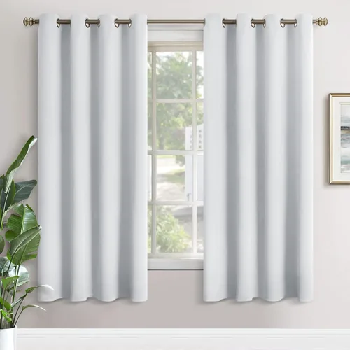 Vista 65 de YoungsTex - Cortinas blackout cortas, aislamiento térmico, ojales, oscurecen la habitación, privacidad, para cámper, sótano, cocina y baño, 2 Gris