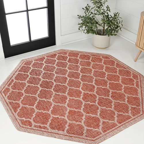 Vista 18 de JONATHAN Y Tapete marroquí con diseño enrejado para interiores y exteriores, 2 x 8 pies, marrón/beige, tejido texturizado de trébol para patio