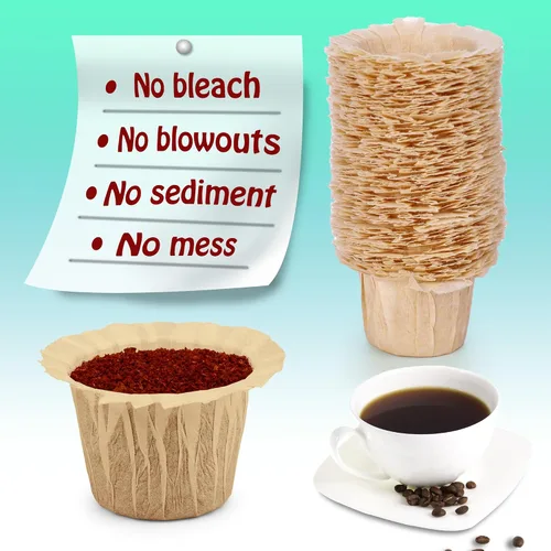 Vista 5 de Irmidi 100 filtros de papel desechables K Cup para Keurig 1.0 y 2.0, naturales