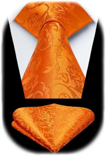 Vista 88 de Corbatas florales tejidas clásicas para hombre, corbata cuadrada de bolsillo, corbatas formales para hombres, boda con pañuelo