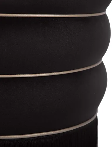 Vista 7 de TOV Furniture Lakka - Otomana de terciopelo negro