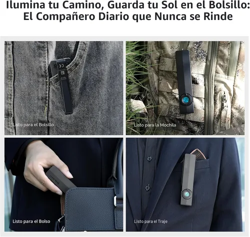 Vista 8 de OLIGHT ArkPro EDC Linterna plana recargable con haz verde, UV y LED blanco, linterna de bolsillo de 1500 lúmenes USB-C para camping, linterna