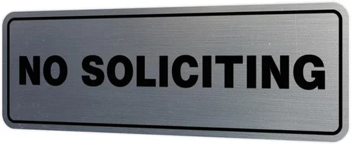 Vista 20 de Estándar No Soliciting Door/Wall Sign - Negro - Pequeño