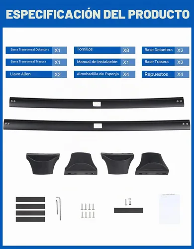 Vista 7 de Wonderdriver - Barras transversales de techo compatibles con Honda Pilot 2016-2022 con rieles empotrados, portaequipajes de aluminio para techo