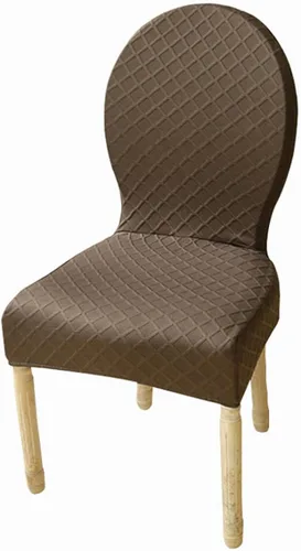 Vista 12 de Juego de 4/2 fundas para sillas de comedor con respaldo redondo, fundas para sillas de comedor sin brazos, patas de madera maciza, modernas sillas