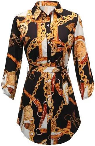 Vista 3 de Vestidos largos por debajo de la rodilla para mujer estilo casual largo minicadena vestido tipo camiseta para mujer largo hasta la rodilla