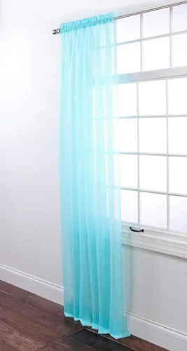 Vista 77 de Stylemaster Elegance Cenefa recta de gasa transparente, 60 x 14 pulgadas, color dorado