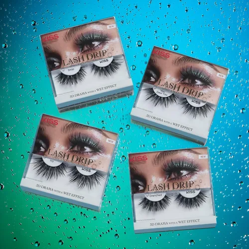 Vista 5 de KISS Pestañas postizas Lash Drip, Spiky X Boosted Volume, efecto hidratado de aspecto húmedo único, pestañas postizas reutilizables de varias (Icy)