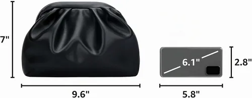 Vista 3 de KKXIU Evening Handbag for Women Clutch Purse with Removable Chain Strap Negro