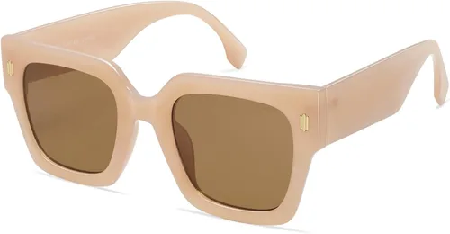 Vista 41 de SOJOS Gafas de sol cuadradas vintage de gran tamaño para mujer, estilo retro, de lujo, grandes, UV400 SJ2194