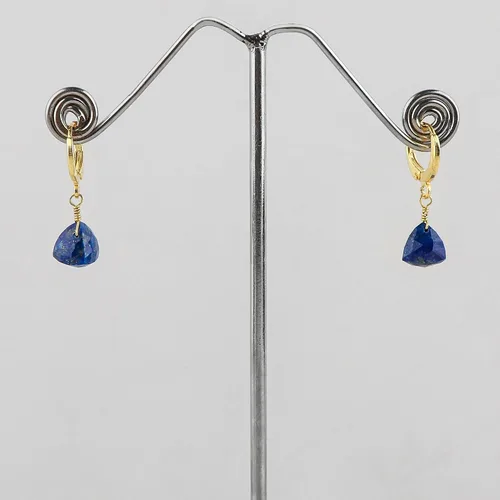 Vista 32 de Aretes de aro de cristal afganita natural Piedras afganas de alto grado Aretes chapados en plata Gota lisa Joyas de piedras preciosas hechas
