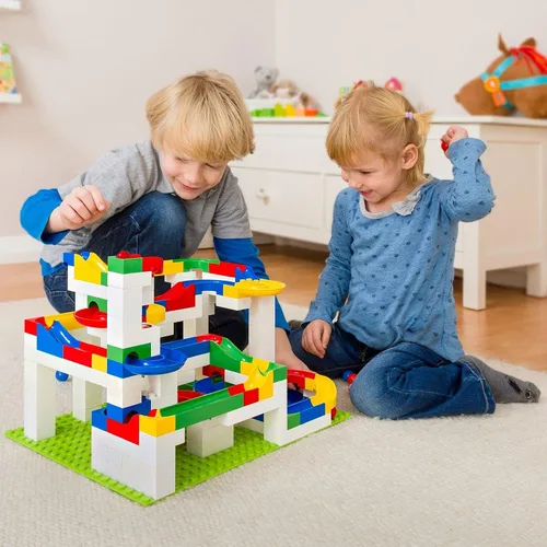 Vista 4 de Hubelino Marble Run - Caja de construcción grande de 200 piezas - ¡El original! Fabricado en Alemania! - Certificado y galardonado Marble Run - 100%