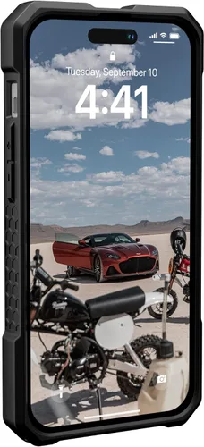 Vista 4 de Urban Armor Gear UAG Diseñado para iPhone 14 Pro Funda negra 6.1" Monarch Pro Imán incorporado Compatible con carga MagSafe Funda protectora Monarch