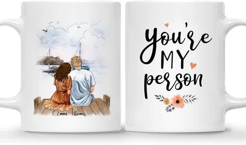 Vista 9 de Gossby Taza de café personalizada para parejas, regalo personalizado para pareja, con diseño, nombre, aniversario, día de San Valentín, regalo