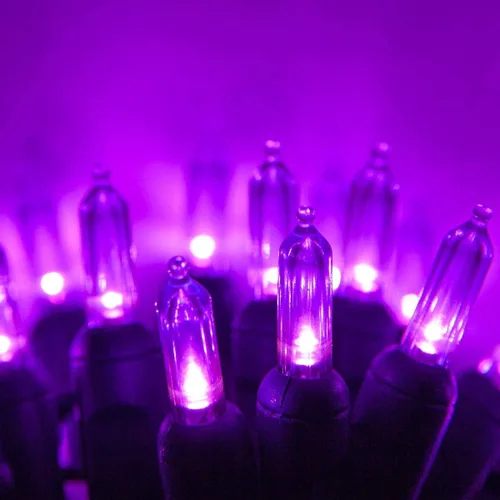 Vista 13 de Juego de luces navideñas pequeñas, estilo tradicional T5, para decoración de interior o exterior, de 120 voltios, con cable verde, con certificado