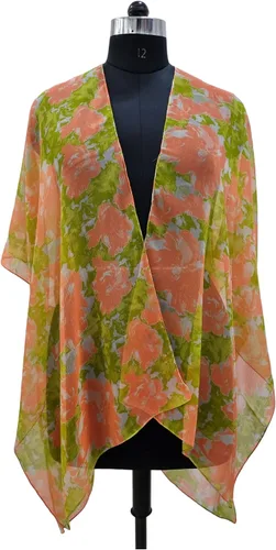 Vista 2 de Elu Cárdigan tipo kimono de playa para mujer, estilo casual, con estampado floral bohemio