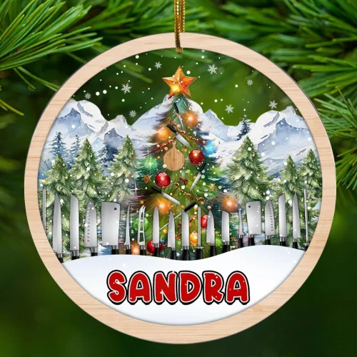 Vista 8 de Adorno personalizado de contador para hombres y mujeres, para colgar en el árbol, artículos de decoración de puerta del hogar, acrílico, 2.90 x 2.90