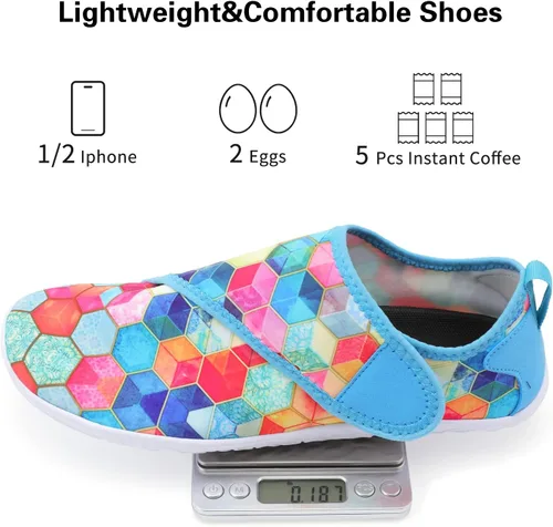 Vista 7 de Lisdwde Zapatos de agua antideslizantes para hombre y mujer, zapatos de natación, deportes de playa, secado rápido, zapatos de calcetín para mujeres