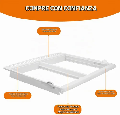 Vista 5 de 240364787 cubierta para bandeja contenedora Compatible con la unidad de cubierta de cajón de refrigerador Frigidaire