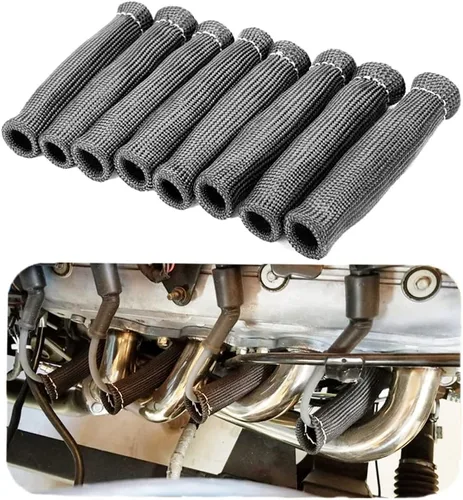 Vista 11 de Mangas protectoras para cables de bujía con aislamiento de protección térmica, cubierta de blindaje térmico de 1200 grados, 6 pulgadas para auto