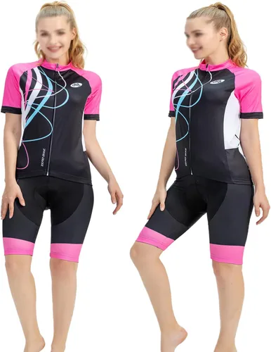Vista 62 de Jersey de ciclismo para mujer, de manga corta, secado rápido, transpirable, para montaña.